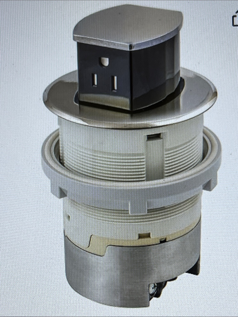 Bryant Electric 15A 125V Polished Nickel Pop-Up Countertop Outlet Receptacle
